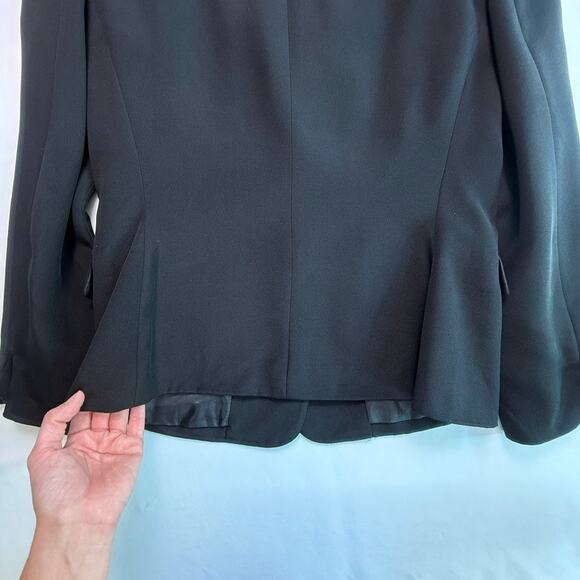 VTG Josephine Chaus 100% Silk Black Blazer Jacket Size 6 (Part of Matching Set) - Picture 3 of 15